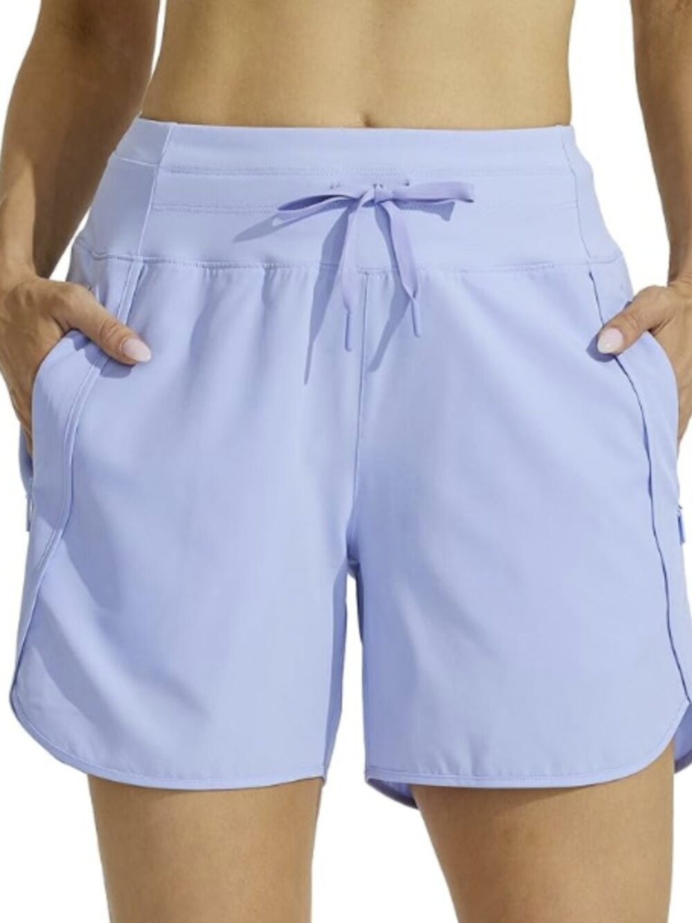 Willit Women's Active 5 Inch High-Waisted Utility Shorts Size 2X Light Blue NWOT